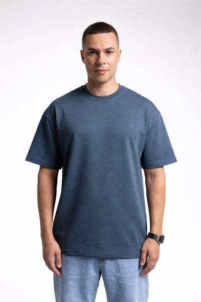 3003 Oversize Bisiklet Yaka İndigo