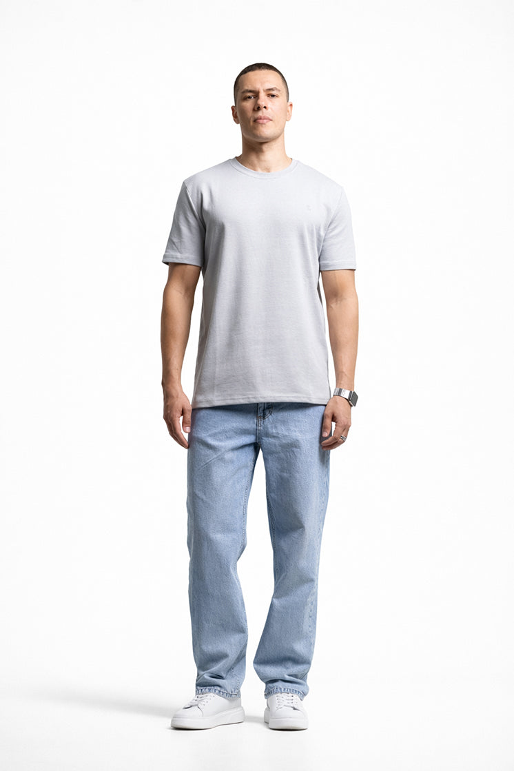 618 Loose Fit Normal Bel Geniş Kesim Geniş Paça Buz Mavi B730