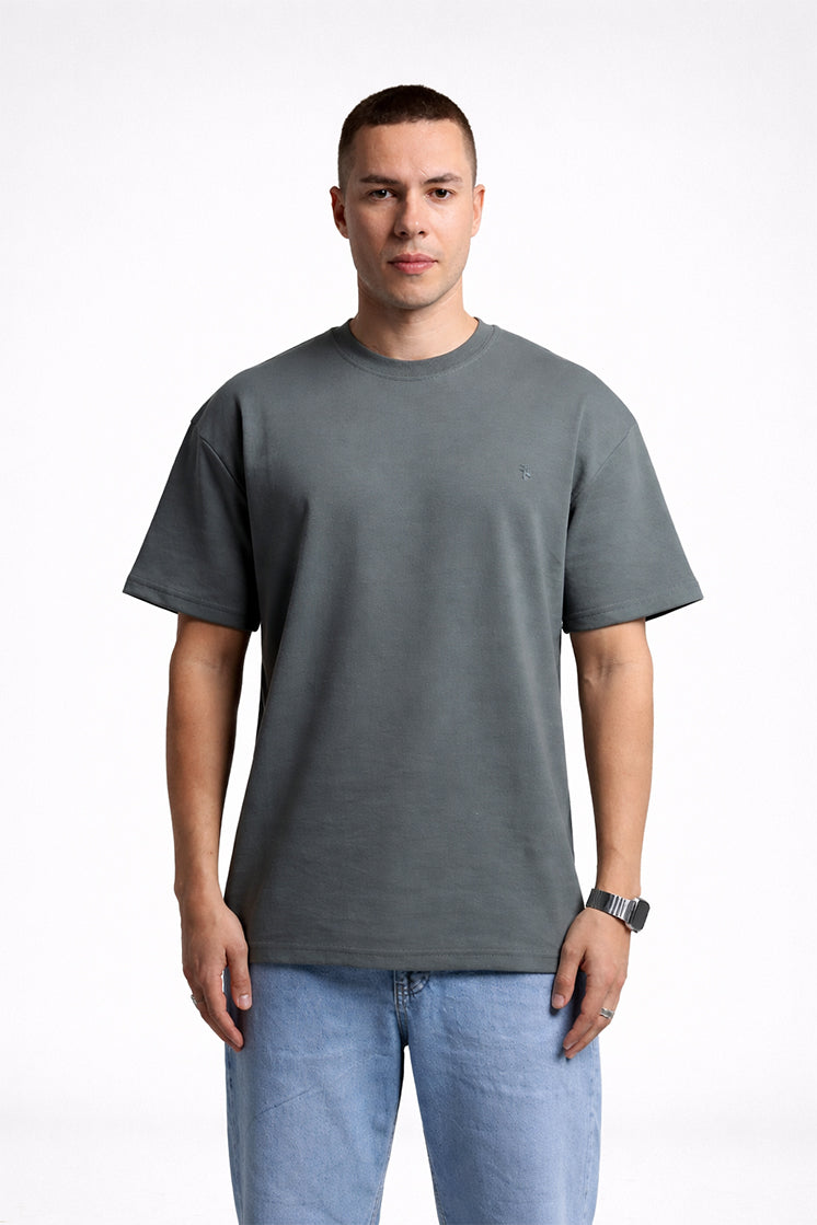3003 Oversize Bisiklet Yaka  Haki