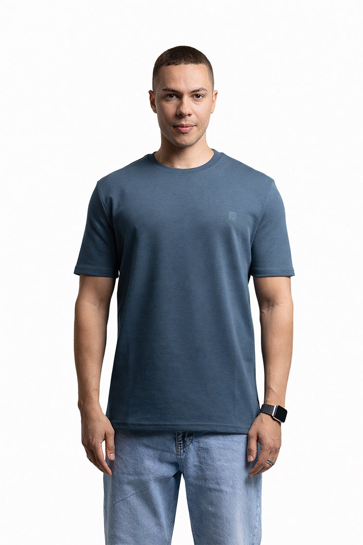 3002 Slim Fit Bisiklet Yaka İndigo