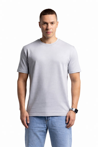3002 Slim Fit Bisiklet Yaka Gri