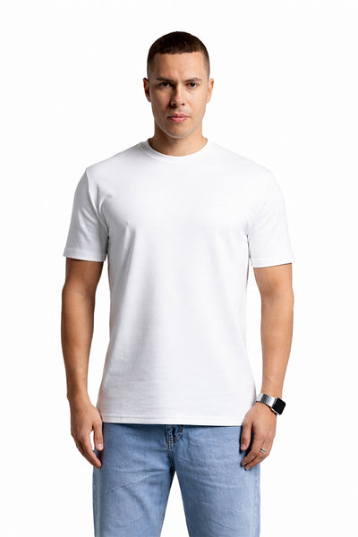 3002 Slim Fit Bisiklet Yaka Beyaz