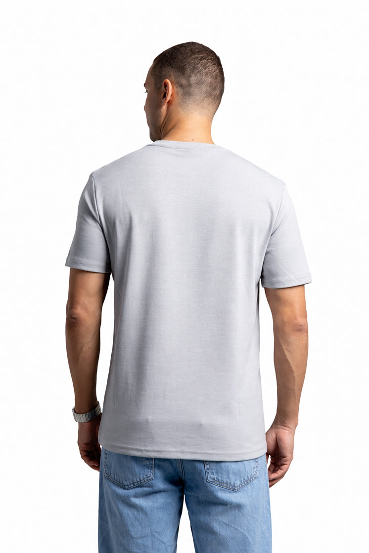 3002 Slim Fit Bisiklet Yaka Gri