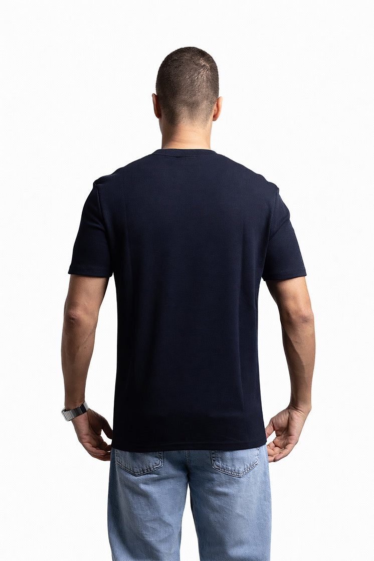 3002 Slim Fit Bisiklet Yaka Lacivert