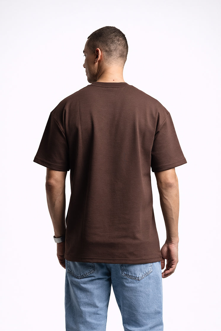 3003 Oversize Bisiklet Yaka Kahverengi