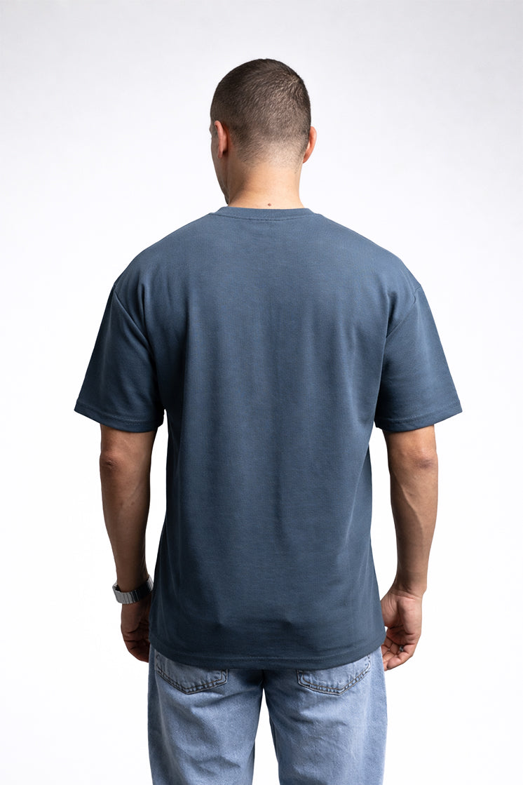 3003 Oversize Bisiklet Yaka İndigo