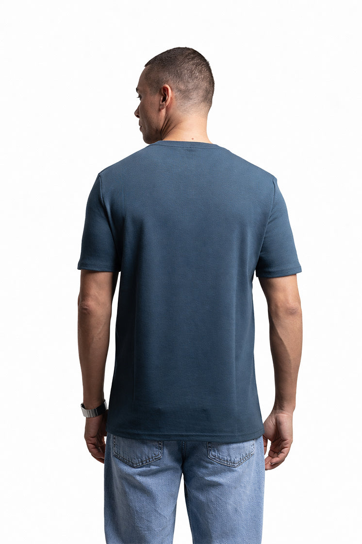 3002 Slim Fit Bisiklet Yaka İndigo