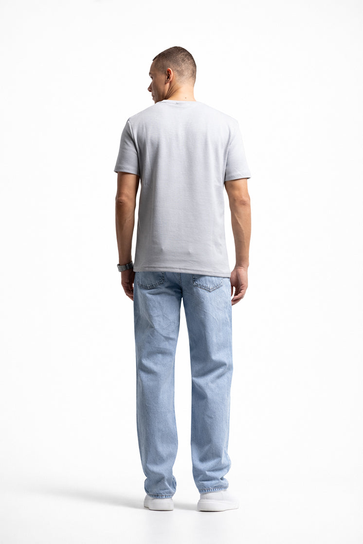 618 Loose Fit Normal Bel Geniş Kesim Geniş Paça Buz Mavi B730