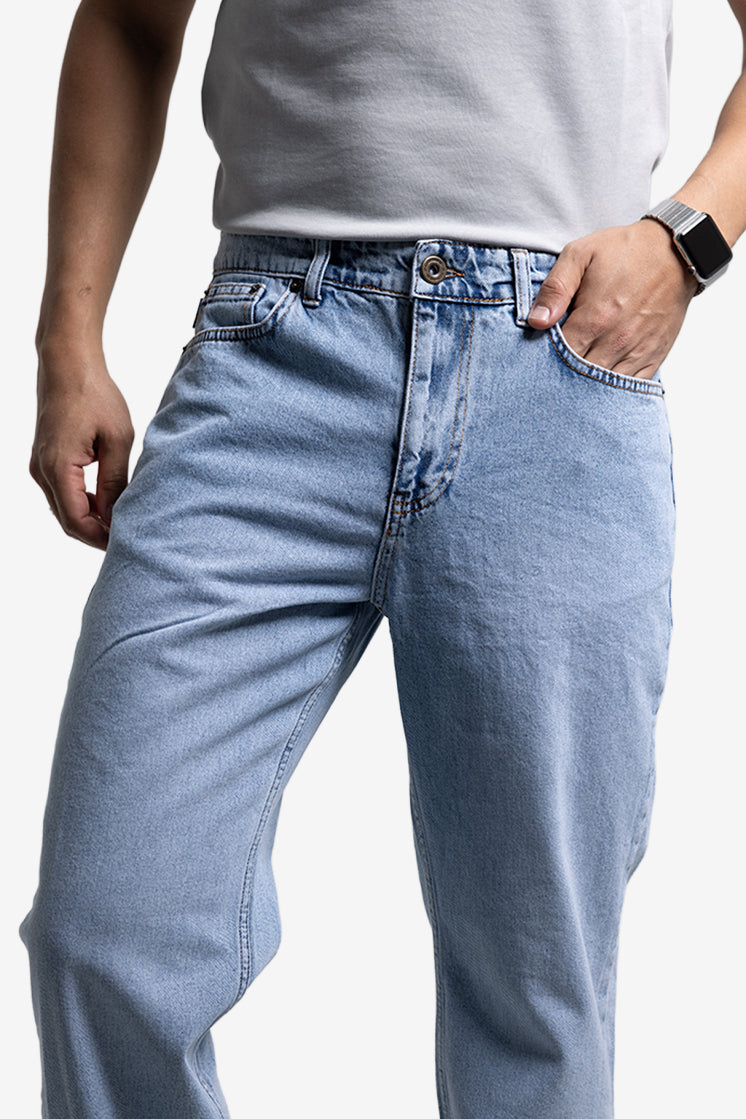 618 Loose Fit Normal Bel Geniş Kesim Geniş Paça Buz Mavi B730