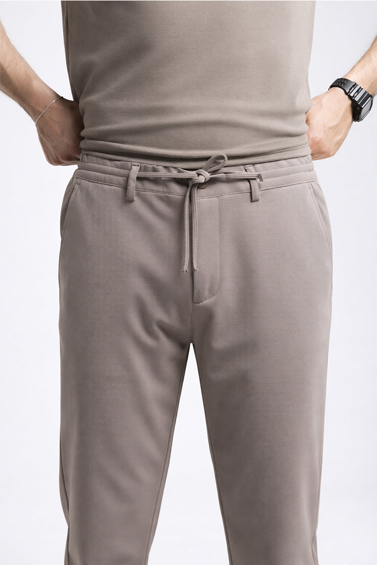 B716 Örme Jogger Pantolon Açık Kahverengi