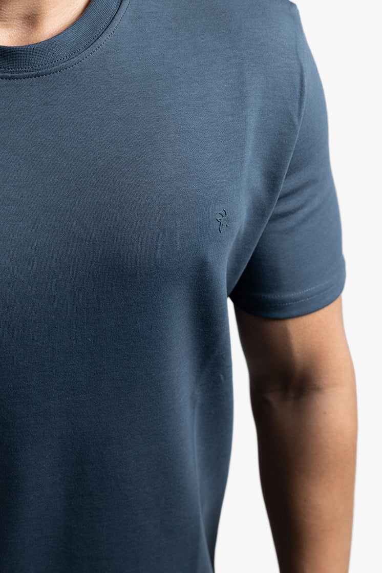 3002 Slim Fit Bisiklet Yaka İndigo