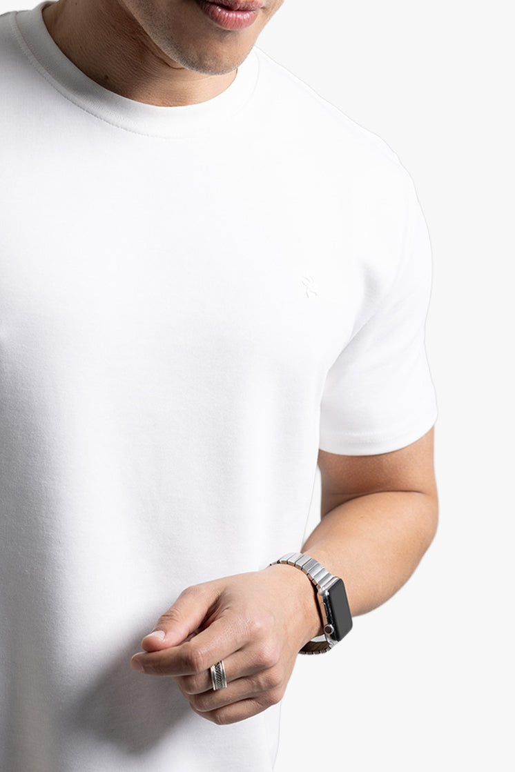 3002 Slim Fit Bisiklet Yaka Beyaz