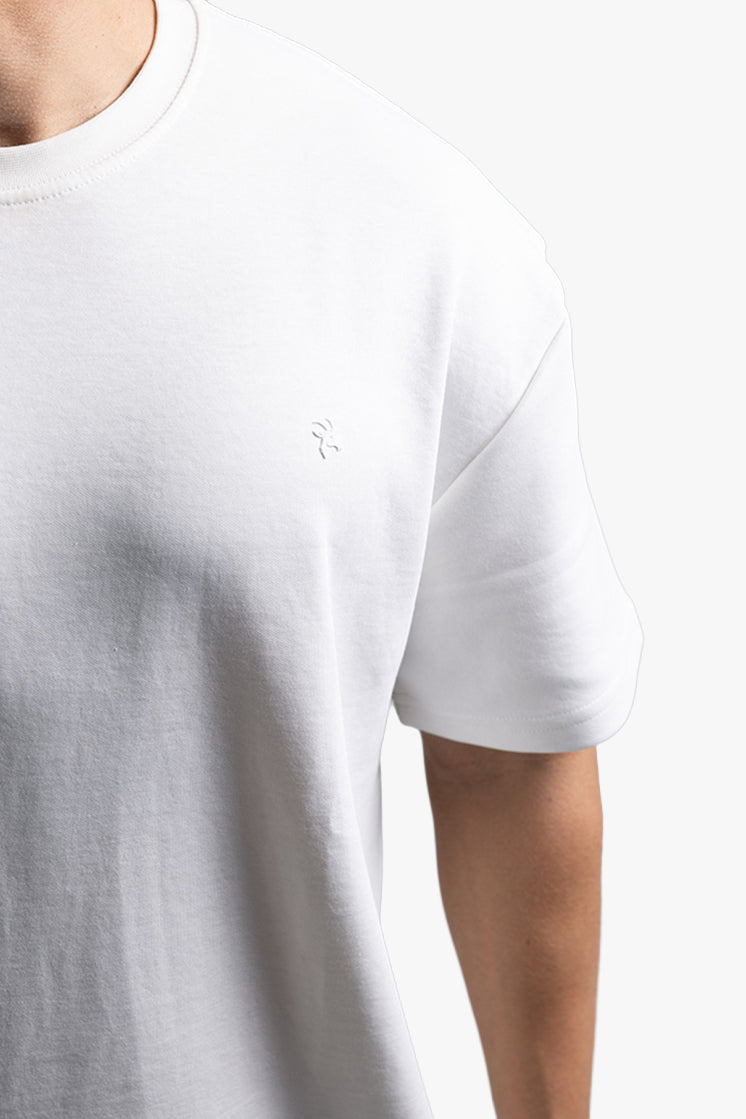 3003 Oversize Bisiklet Yaka Beyaz