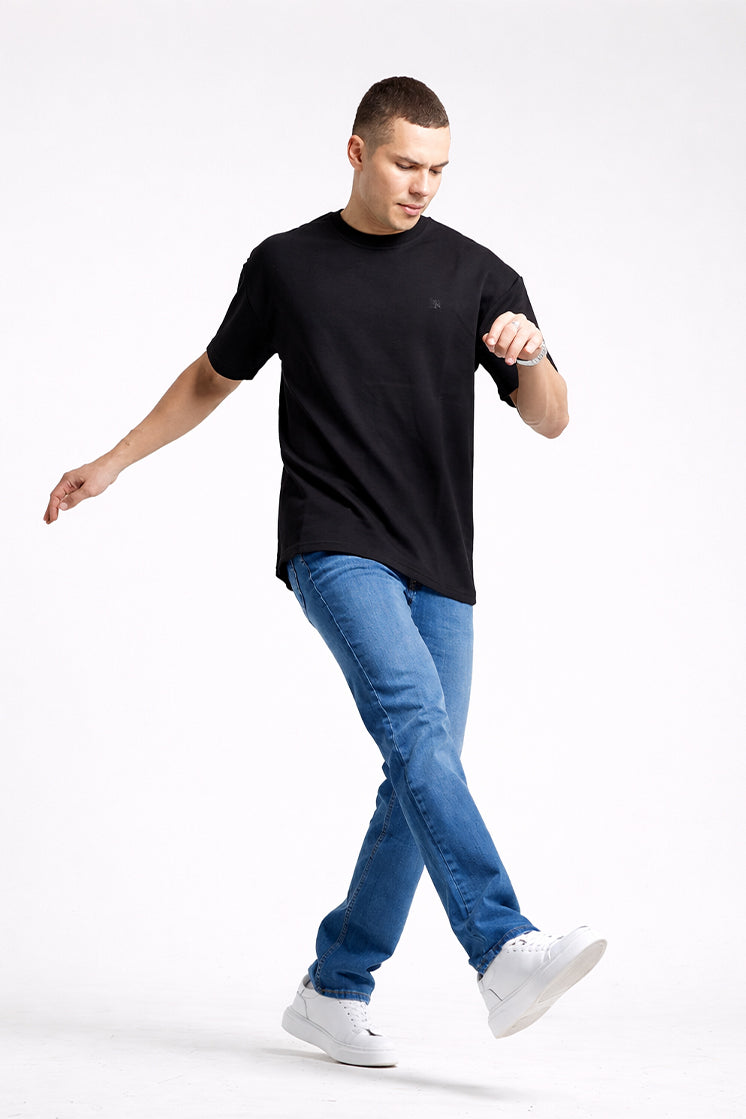 305 Regular Fıt Yüksek Bel Rahat Kesim Boru Paça Açık Mavi B745