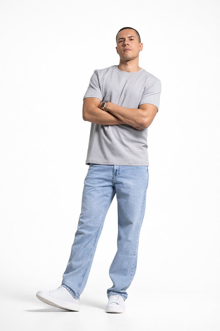 618 Loose Fit Normal Bel Geniş Kesim Geniş Paça Buz Mavi B730